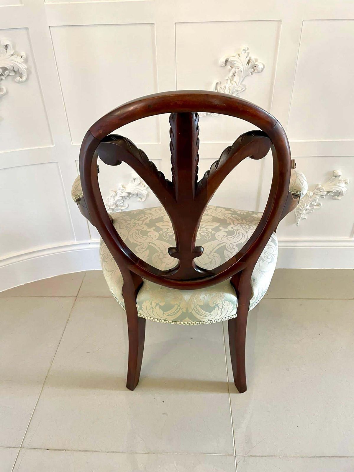 Fine Quality Pair Of Antique Carved Mahogany Armchairs photo 1985.0