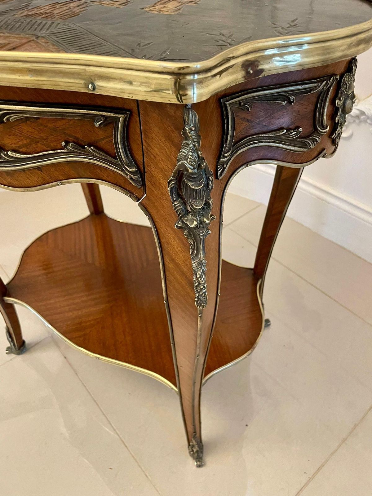 Outstanding Antique French Kingwood And Ormolu Mounted Freestanding Centre Table photo vinterior