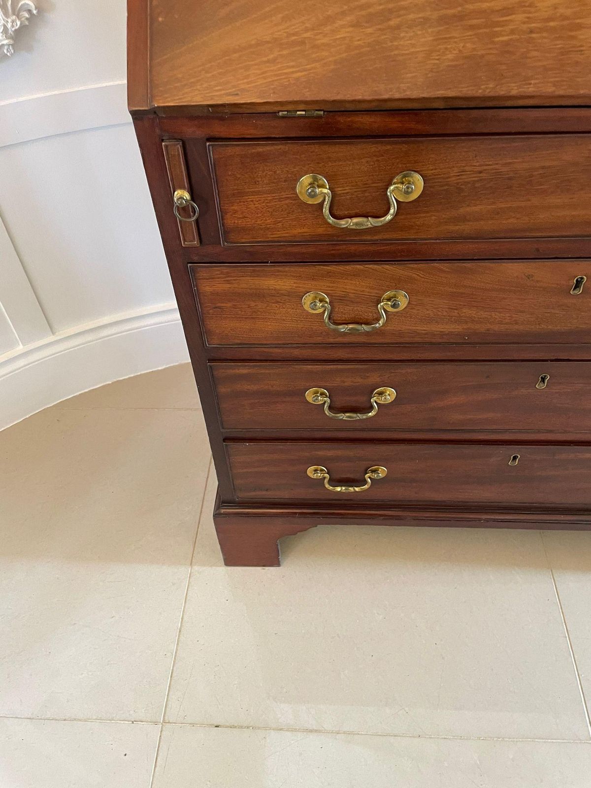 Furniture Outstanding 18th Century Quality George III Antique Mahogany Bureau photo