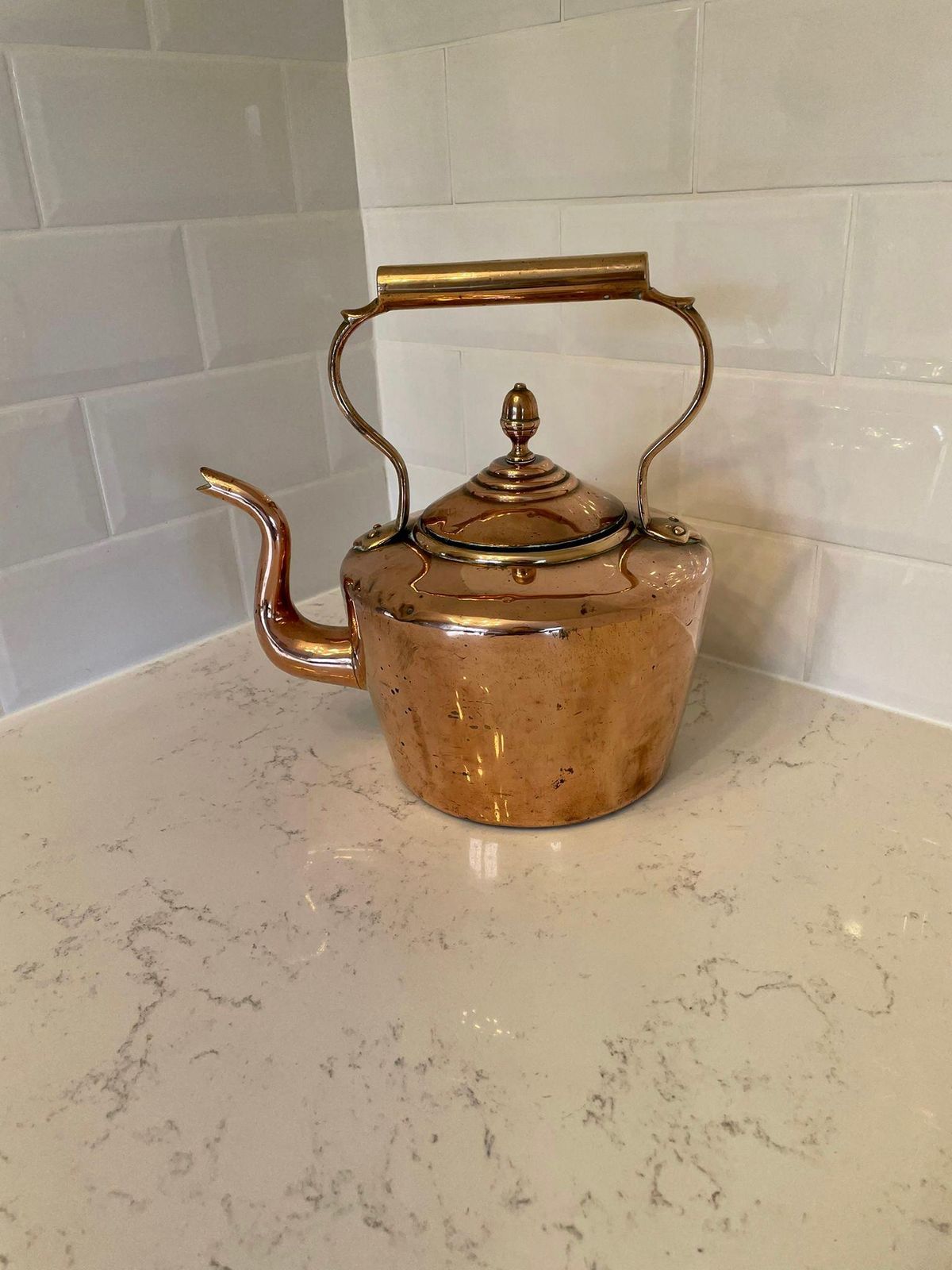 Home Decor Large Antique George III Quality Copper Kettle photo