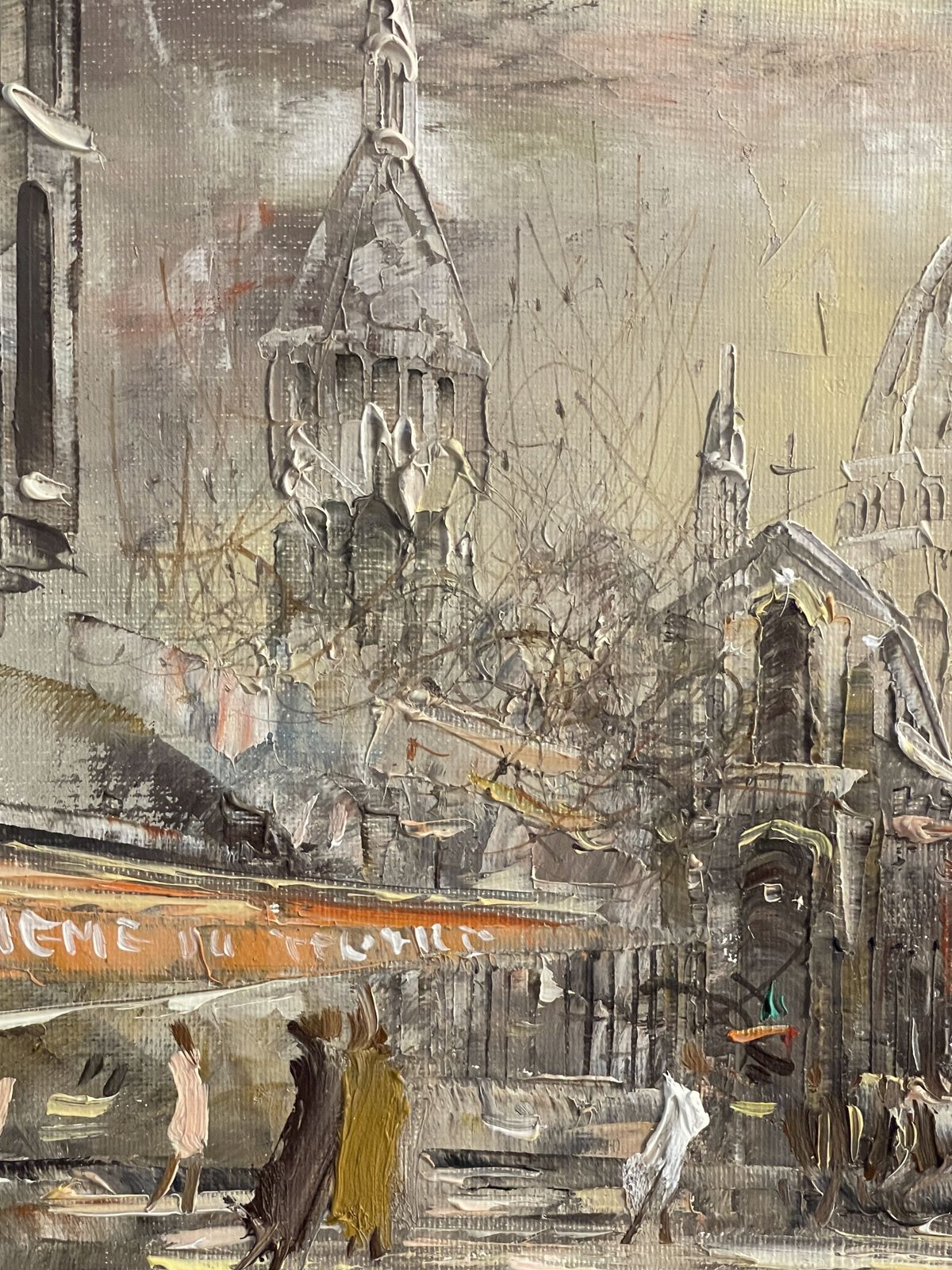 Oil Painting On Canvas, Paris, Place Du Tertre, Juinji Yamashita, 1973 photo Art