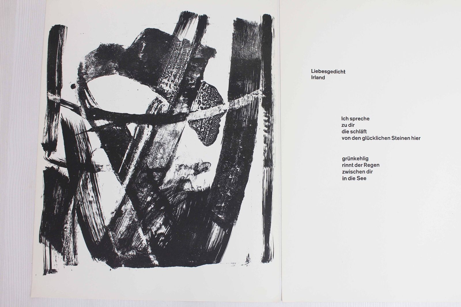 Lithograph By Swiss Artist Bernd Völkle 1963 photo furniture