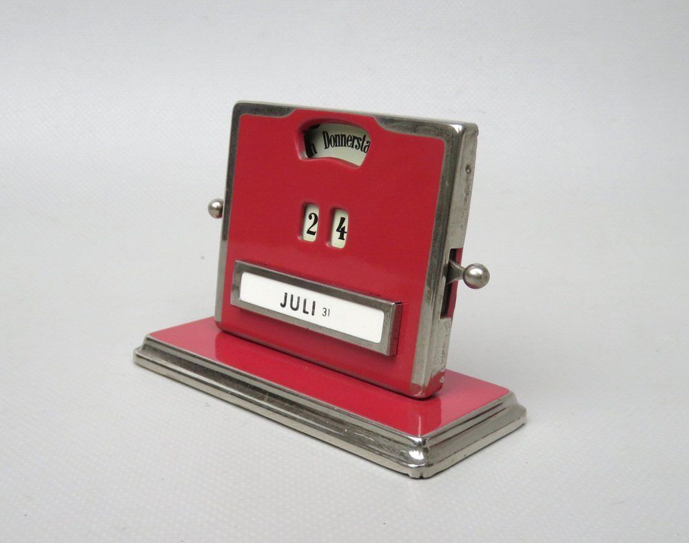 Art Deco Chrome Eternal Calendar From Jakob Maul photo for sale