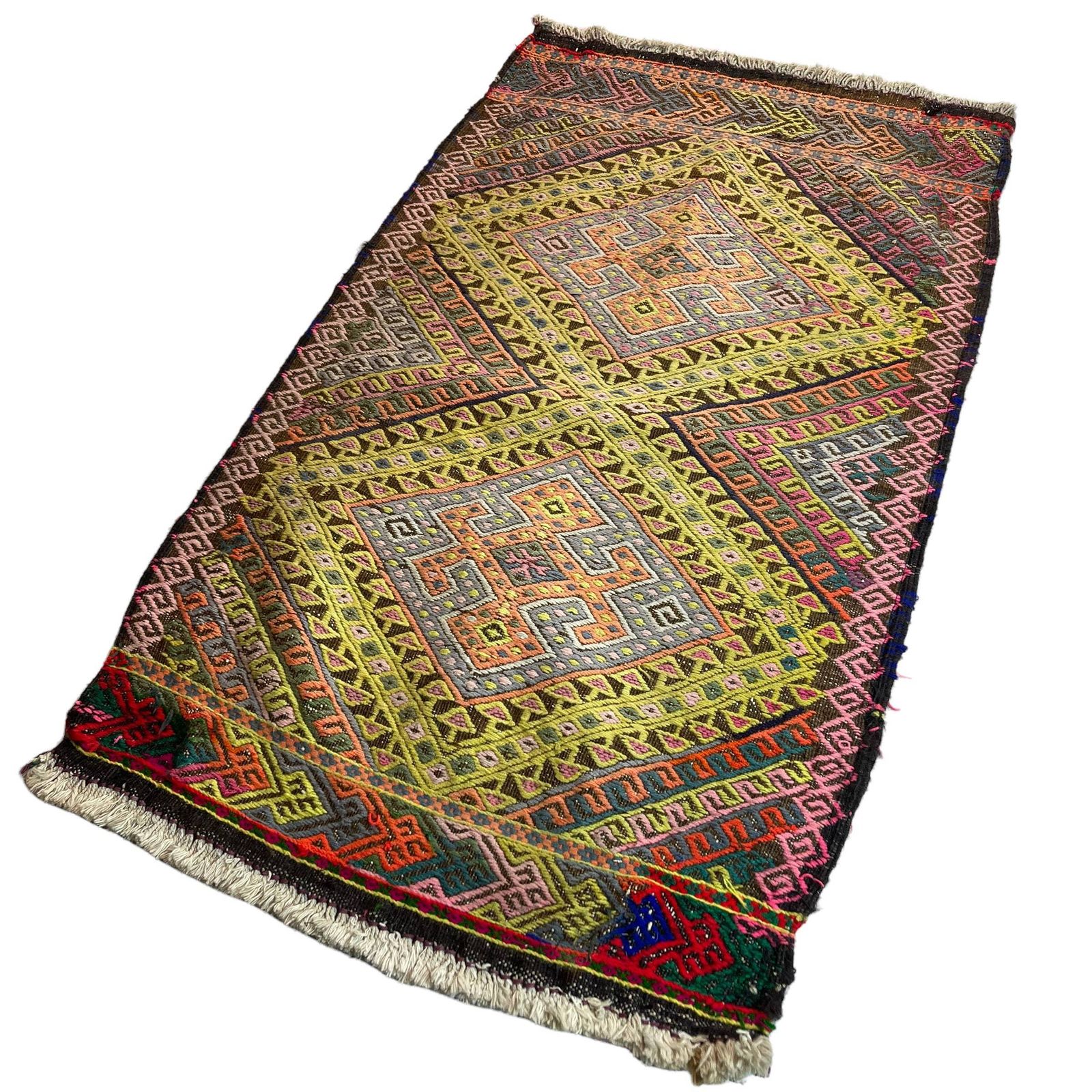 photo furniture Traditional Turkish Mini Kilim Rug ,Vintage Anatolian Turkish Kelim 97x58 Cm