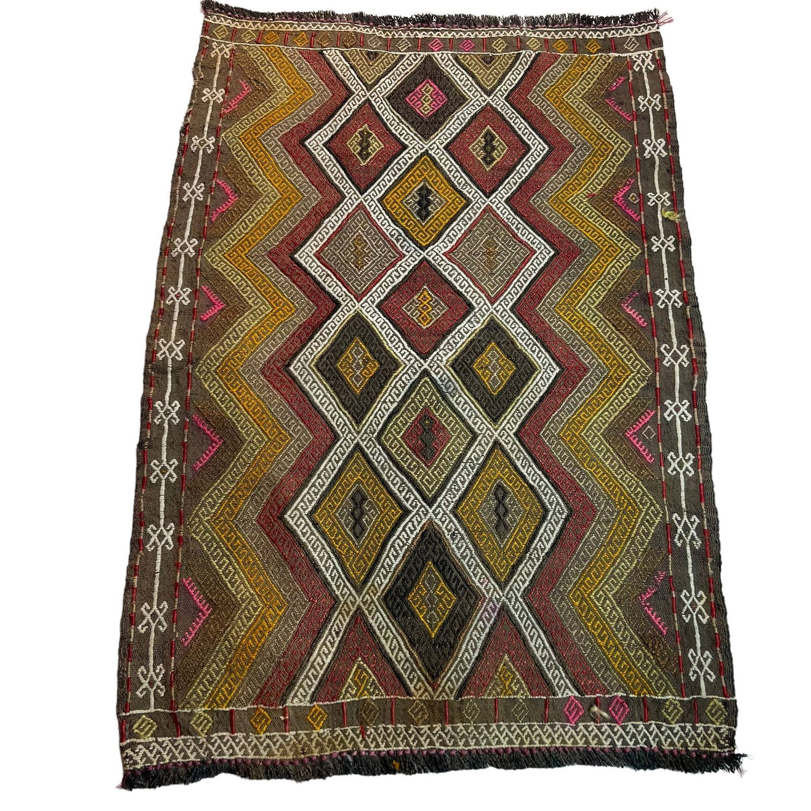 Traditioneel Turks Mini Kilimkleed, Vintage Anatolisch Turks Kelim 78x54 Cm photo Textiel