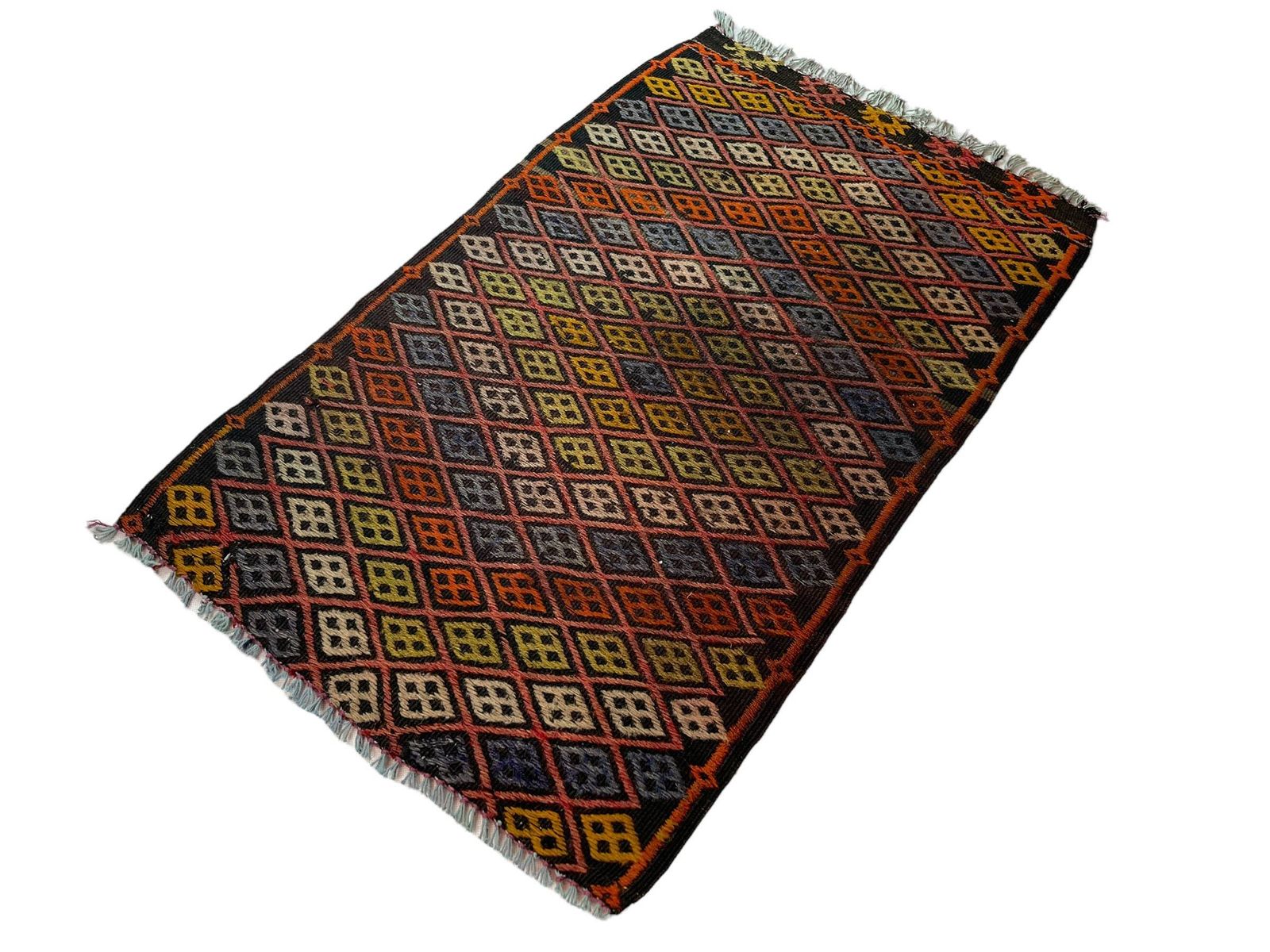 Traditional Turkish Mini Kilim Rug ,Vintage Anatolian Turkish Kelim 77x50 Cm photo vintage