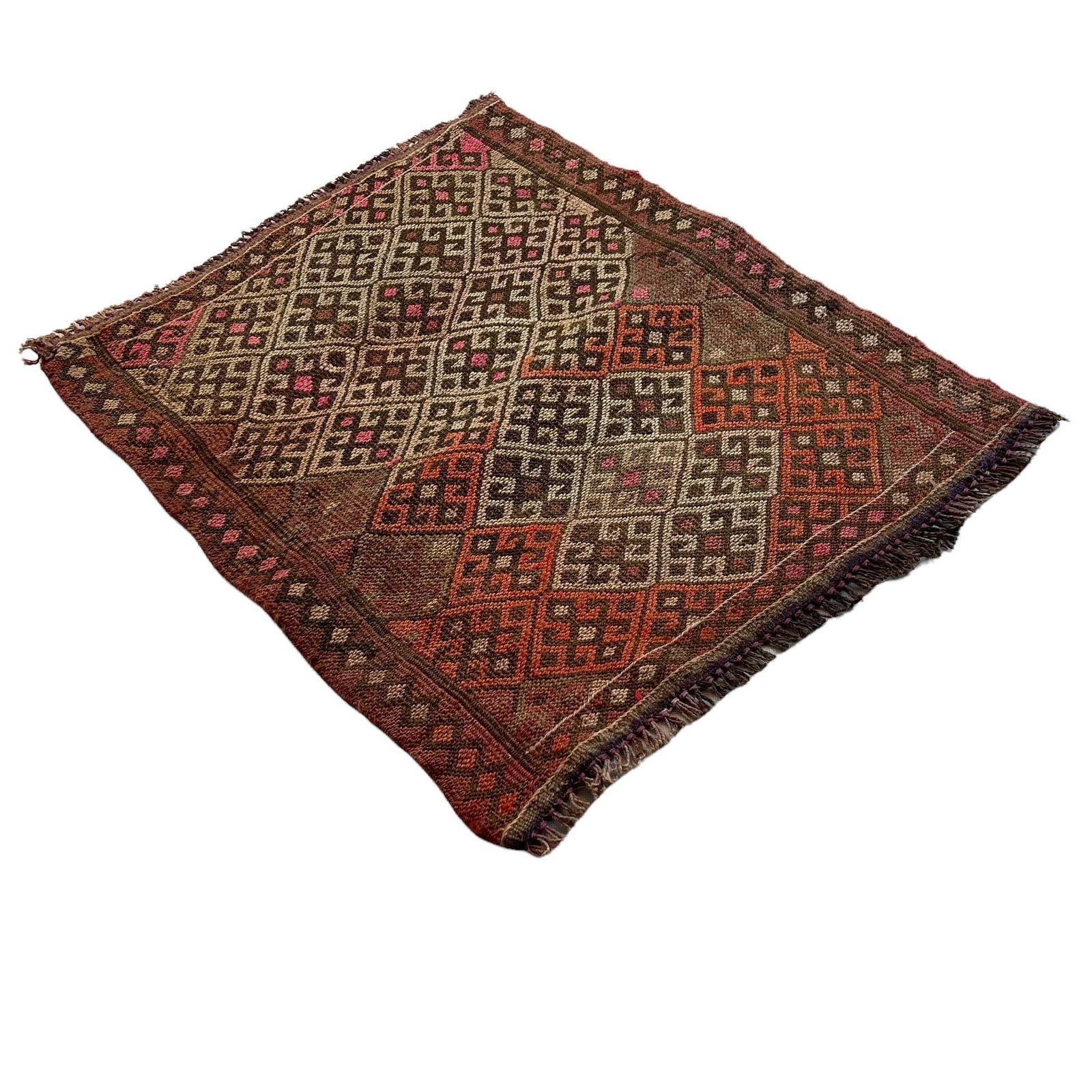 Traditional Turkish Mini Kilim Rug ,Vintage Anatolian Turkish Kelim 63x54 Cm photo furniture
