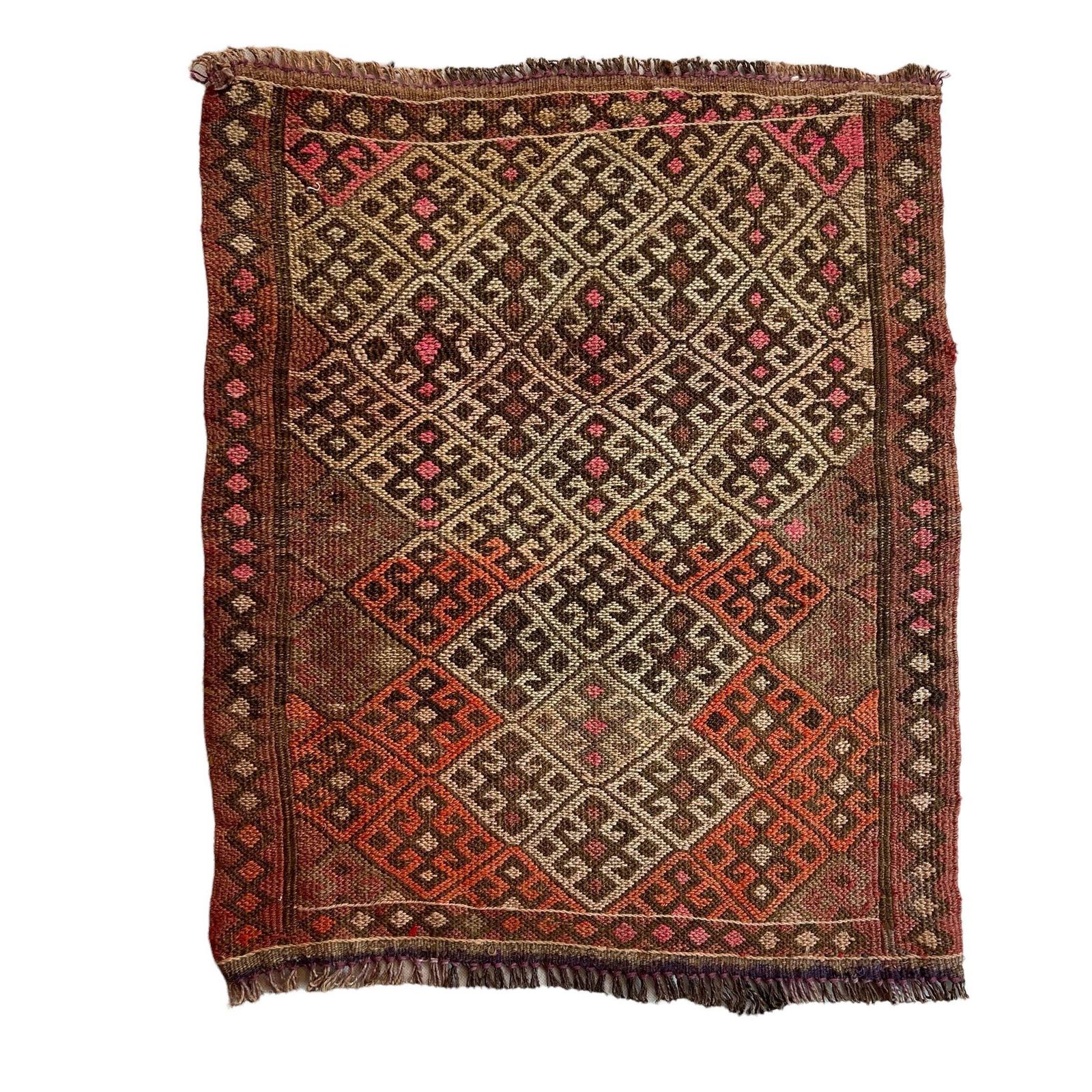 photo furniture Traditional Turkish Mini Kilim Rug ,Vintage Anatolian Turkish Kelim 63x54 Cm
