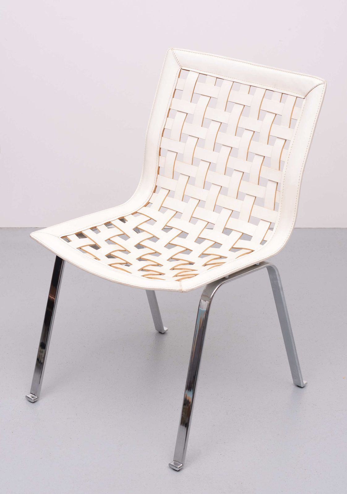 Fasem Leather Net Chair Giancarlo Vegni 1980s photo for sale