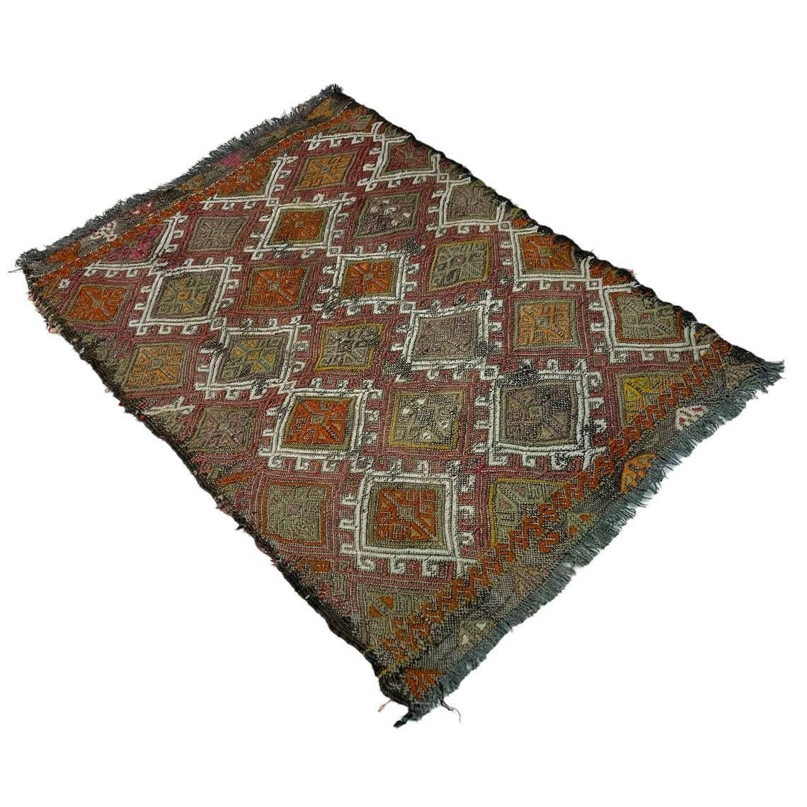 Traditional Turkish Mini Kilim Rug ,Vintage Anatolian Turkish Kelim 72 X 51 Cm photo buy