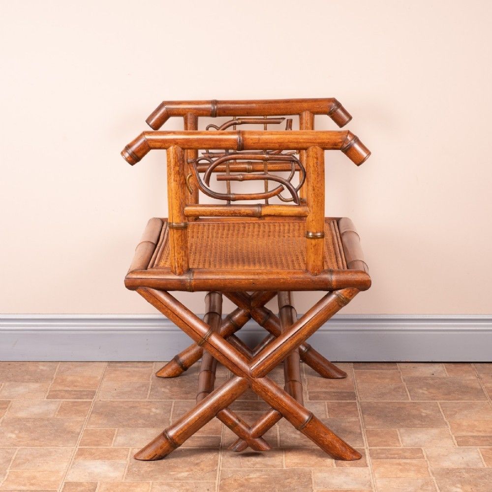 Bamboo Hall Bench With Cane Seat photo vinterior