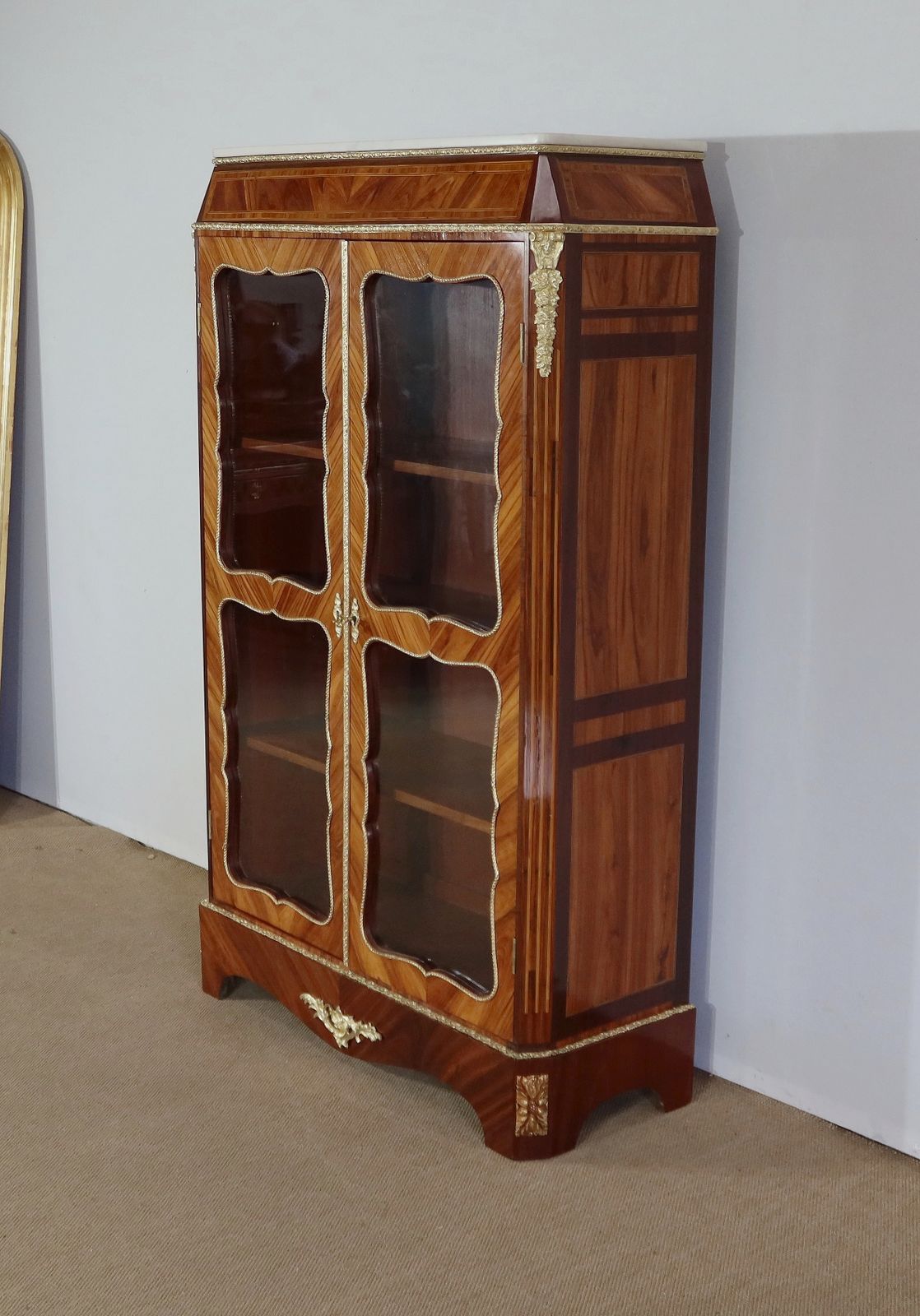 Small Showcase In Precious Wood In The Style Of Louis XIV, Napoleon III Period, 1850 photo for sale