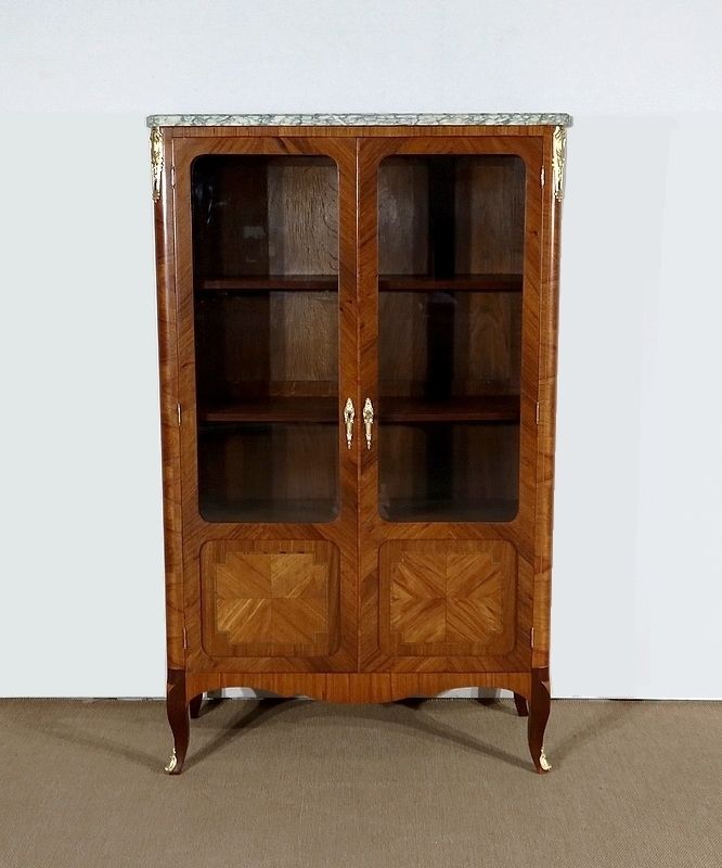 Small Showcase In Precious Wood, Transition Louis XV / Louis XVI Style, Early 20th Century photo furniture