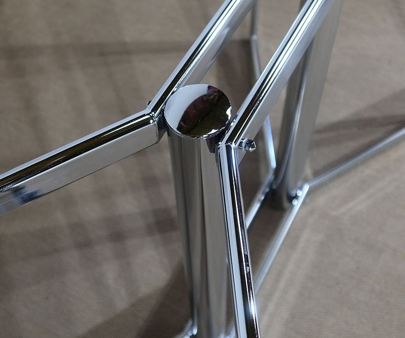 Modernist Table In Chromed Metal And Smoked Glass, 1970s photo buy
