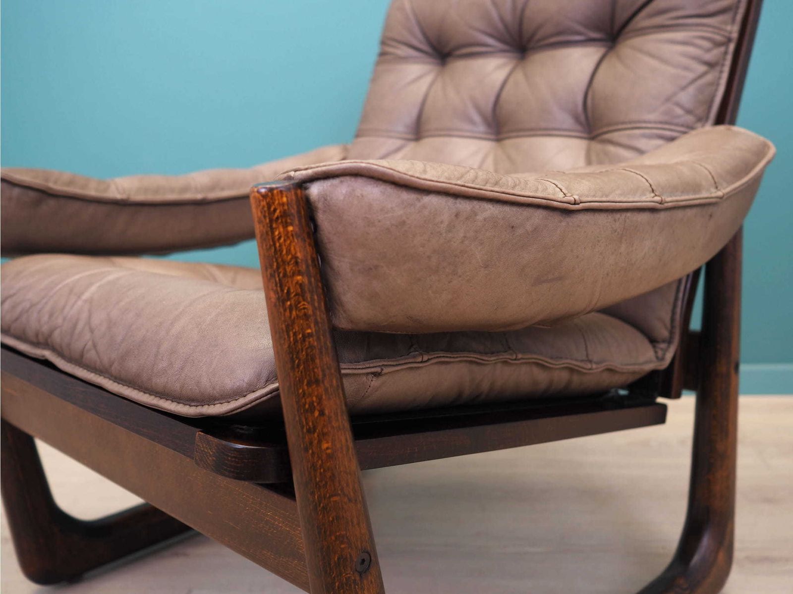 photo vintage Leren Fauteuil, Deens Design, Jaren 1960, Geproduceerd Door Genega Møbler