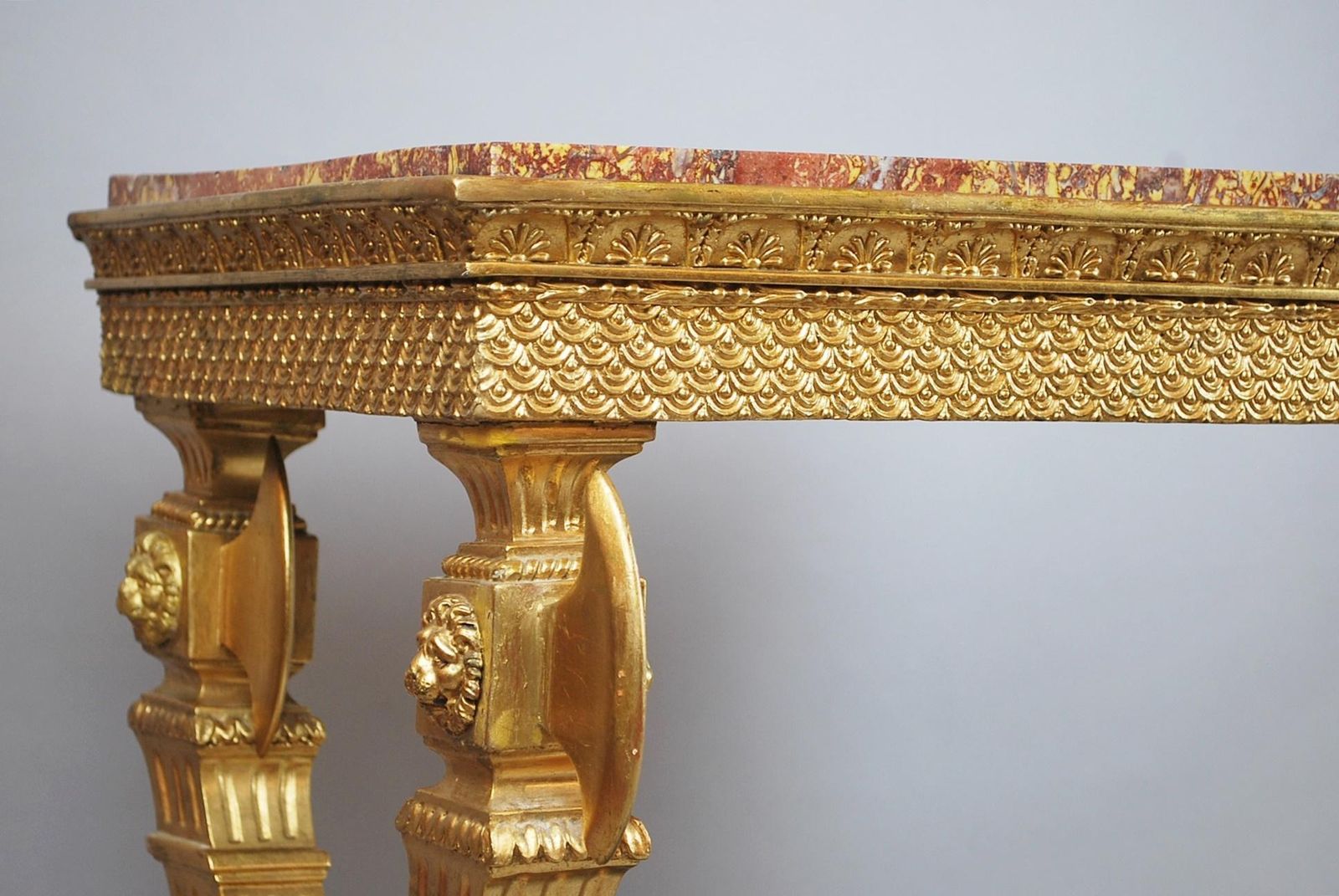 Console In Golden Wood And Marble Top, Sweden , Circa 1800 photo 10647.0