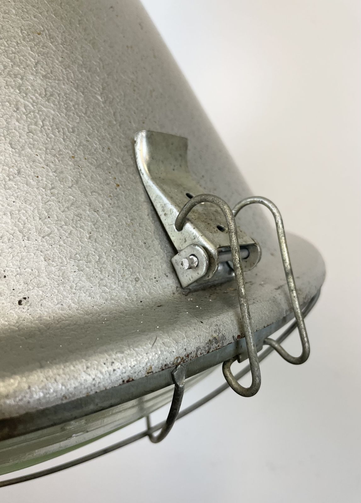 Industrial Polish Factory Ceiling Lamp With Glass Cover From Mesko, 1990s, 8x photo buy