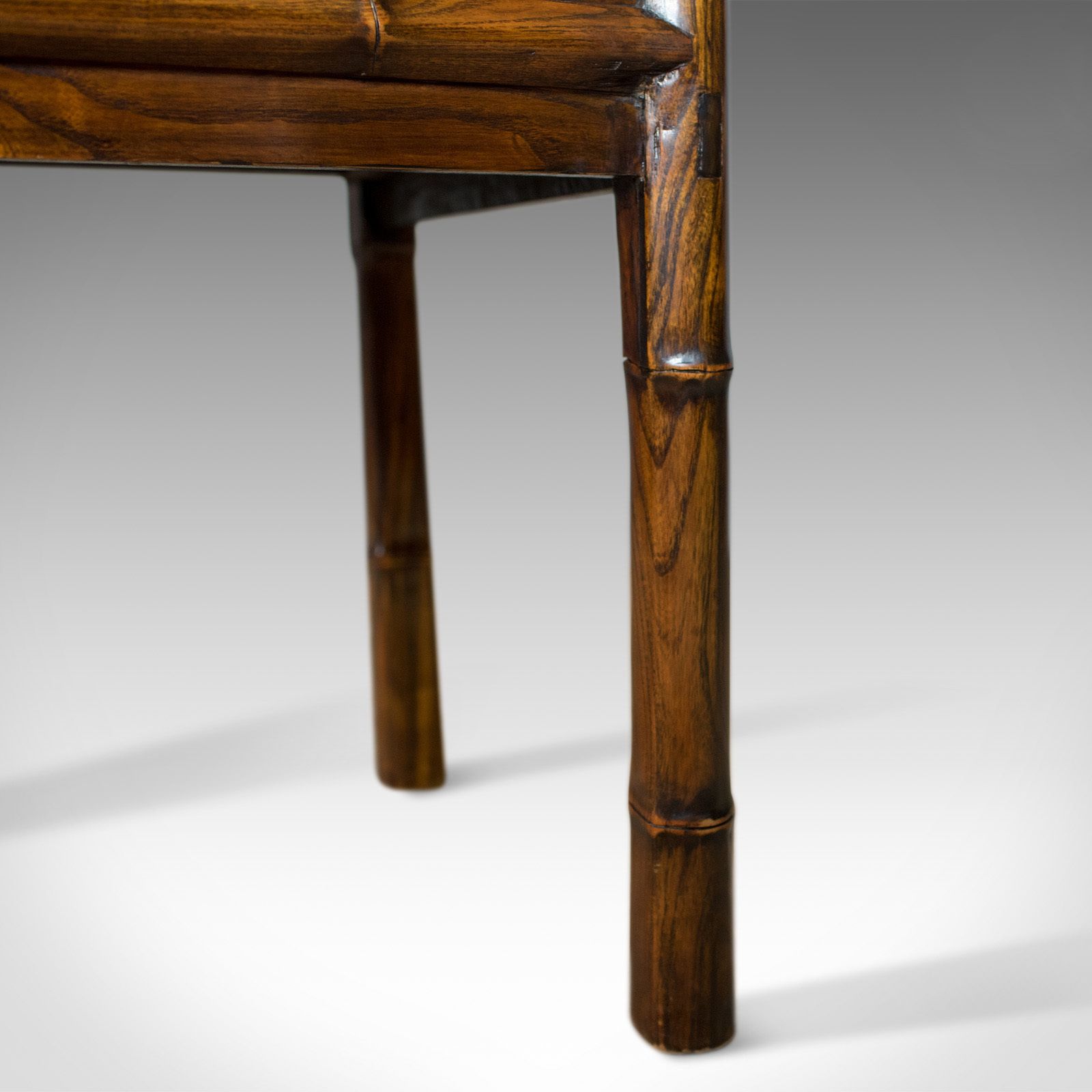 Furniture Oriental Side Table, Chinese Elm Cabinet, Late 20th Century photo