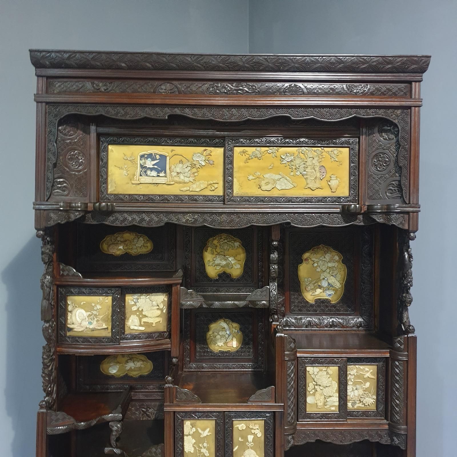 Large Meji Period Shibayama Cabinet photo 6995.0