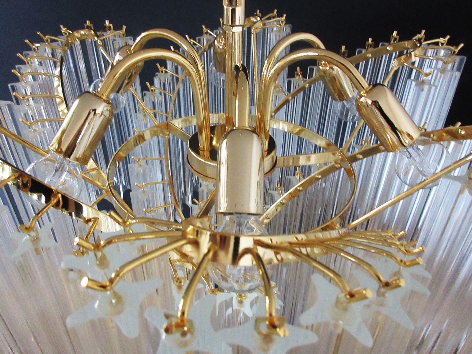 Modern Quadriedri Murano Glass Chandelier   114 Trasparent Prism Quadriedri photo for sale