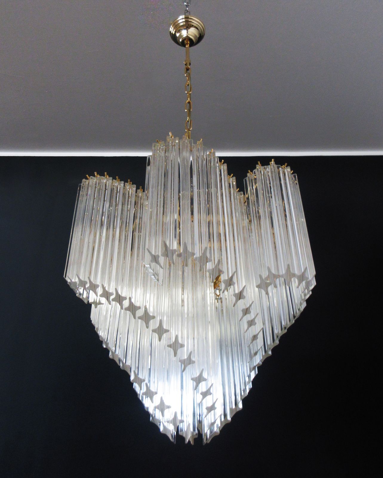 photo furniture Modern Quadriedri Murano Glass Chandelier   114 Trasparent Prism Quadriedri