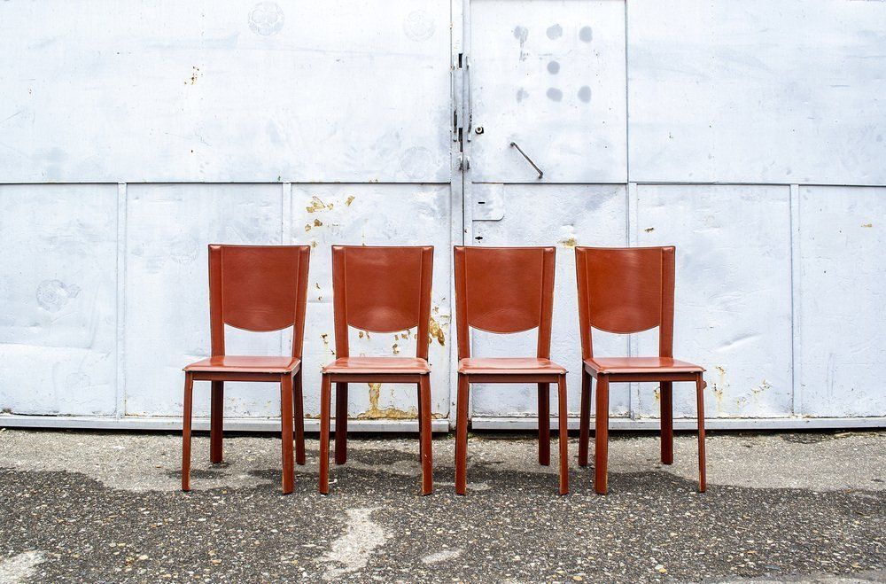 Leather Chairs By Enrico Pellizzoni, 1970s, Set Of 4