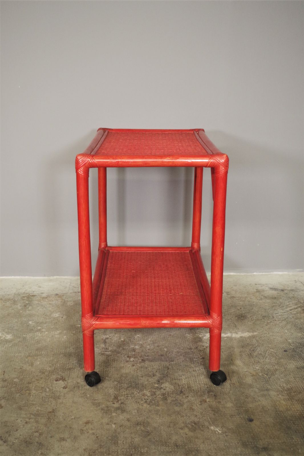 80s Bamboo Drink Cart, 1970s, Reclaimed Wood