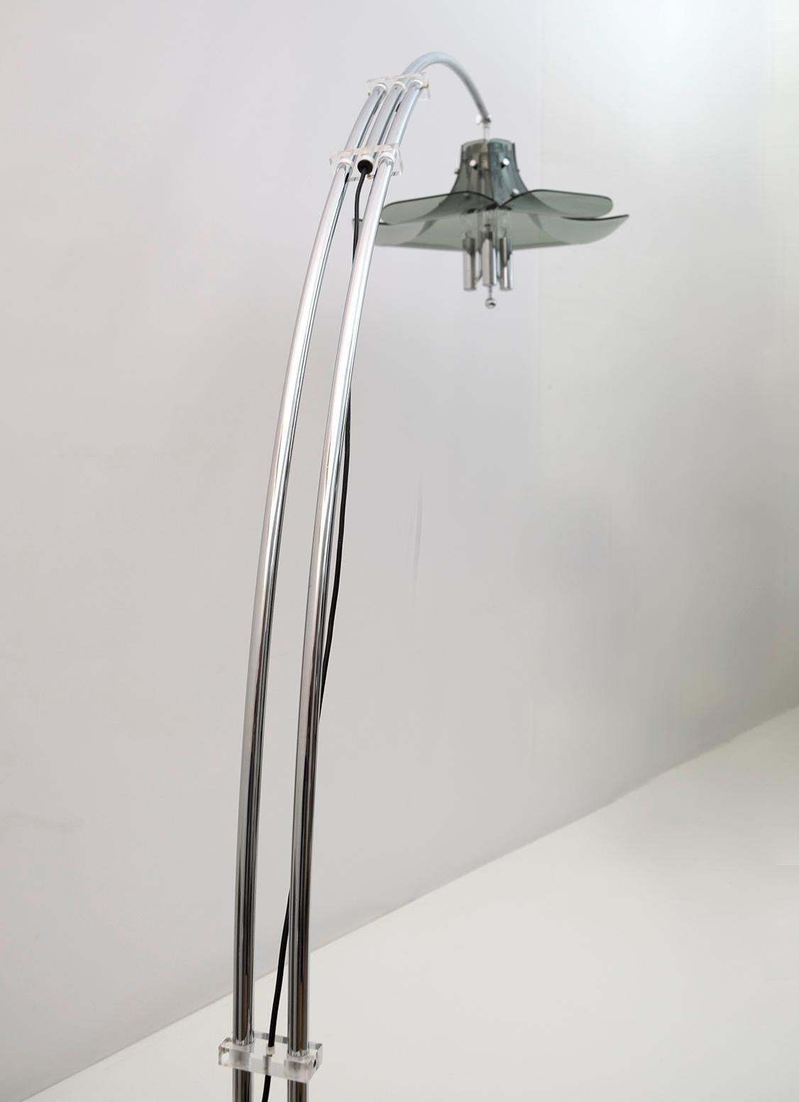 10162.0 Fontana Arte Vintage Italian Arc Floor Lamp By Max Ingrand, 1970s photo