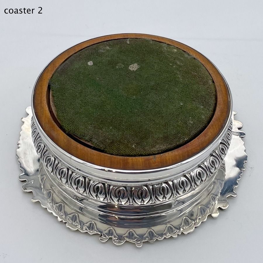 Early 19th Century Antique George III Sterling Silver Pair Wine Coasters Sheffield 1819 S C Younge & Co photo 2250.0