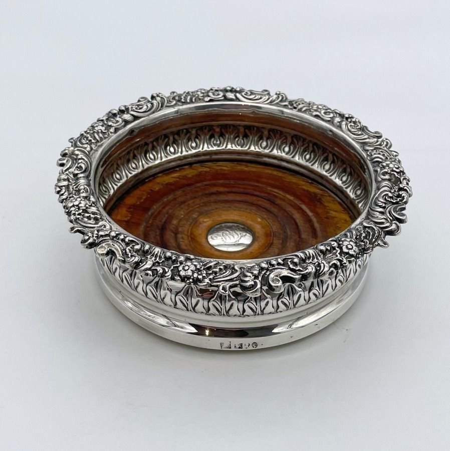 Early 19th Century Antique George III Sterling Silver Pair Wine Coasters Sheffield 1819 S C Younge & Co photo buy