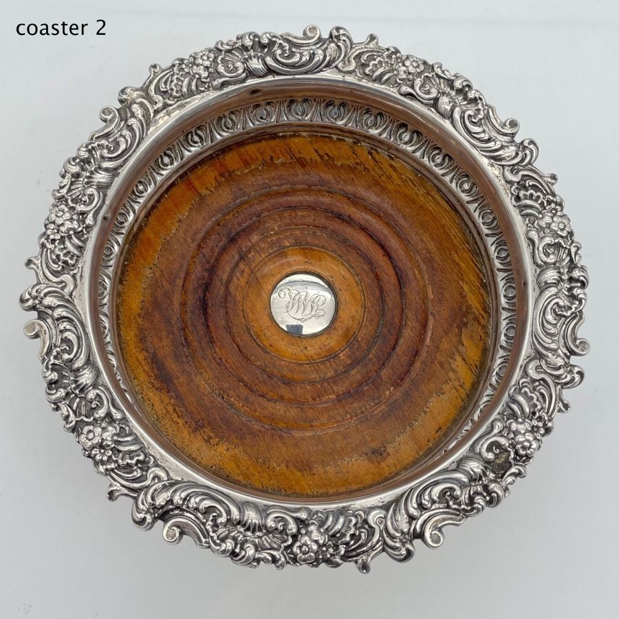 photo furniture Early 19th Century Antique George III Sterling Silver Pair Wine Coasters Sheffield 1819 S C Younge & Co
