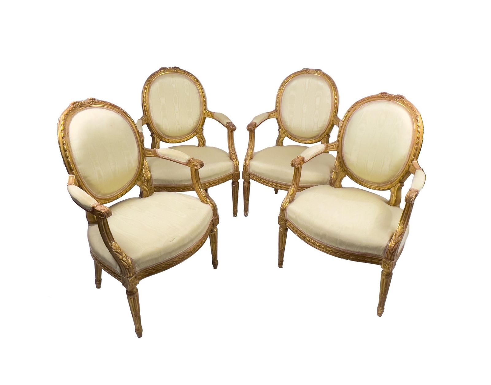 A 19th Century French Louis XVI Style Gilt Wood Five Piece Salon Suite photo vinterior