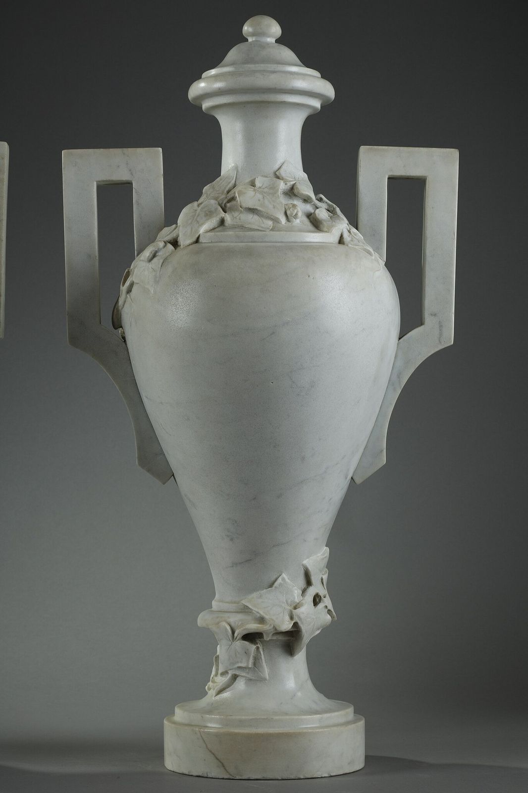 photo buy Pair Of White Marble Vases, 19th Century
