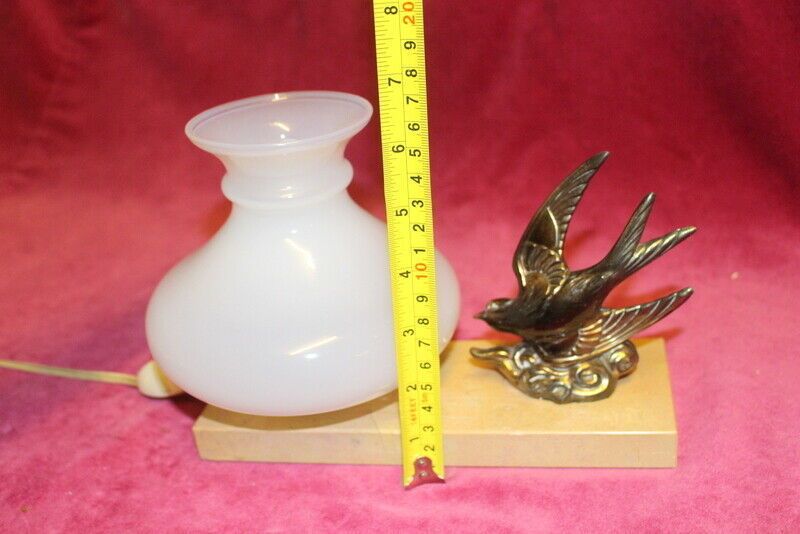 Antique Bronze French Table Desk Light Paris Chateau Onyx + Opaline Glass 1920s photo buy