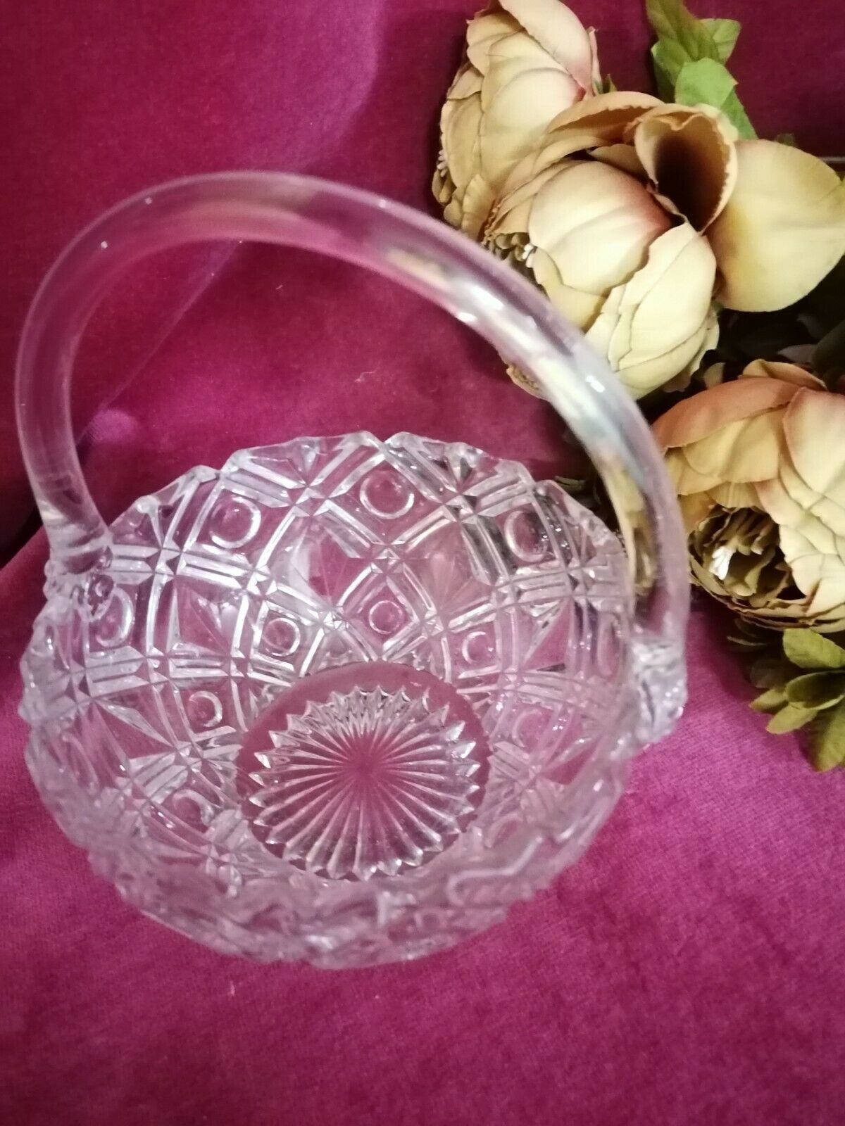Italian Vintage Basket Cut Crystal Glass Date 19th Century 500 G photo furniture