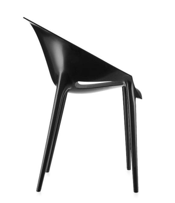 Philippe Starck & Eugeni Quitllet Designed For Kartell Black Polypropylene Stackable DR. Yes Chair Three Chairs In Stock Price Per Chair Ol photo vinterior