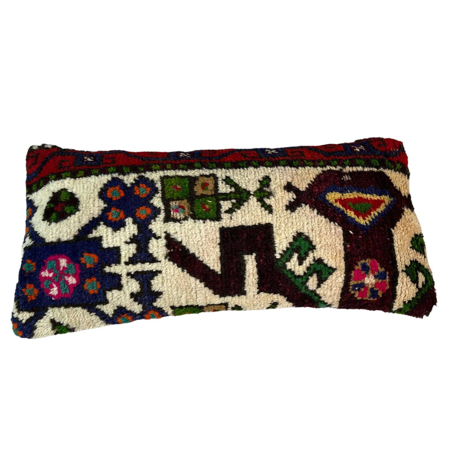 Vintage Hand Made Rug Cushion Cover,  Decorative Rug Pillow Cover, Large Vintage Turkish Rug Cushion Cover photo vintage