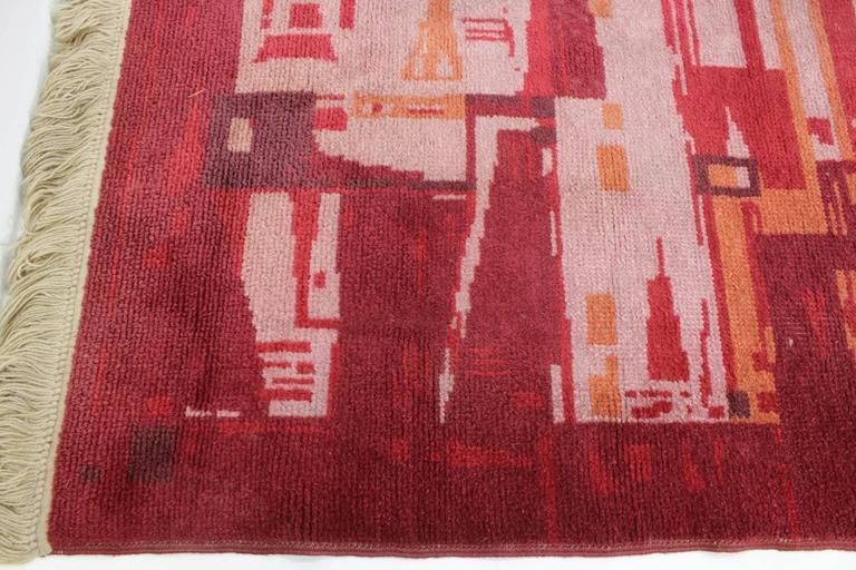 Czechoslovakian Geometric Rug Carpet, 1950s photo vinterior