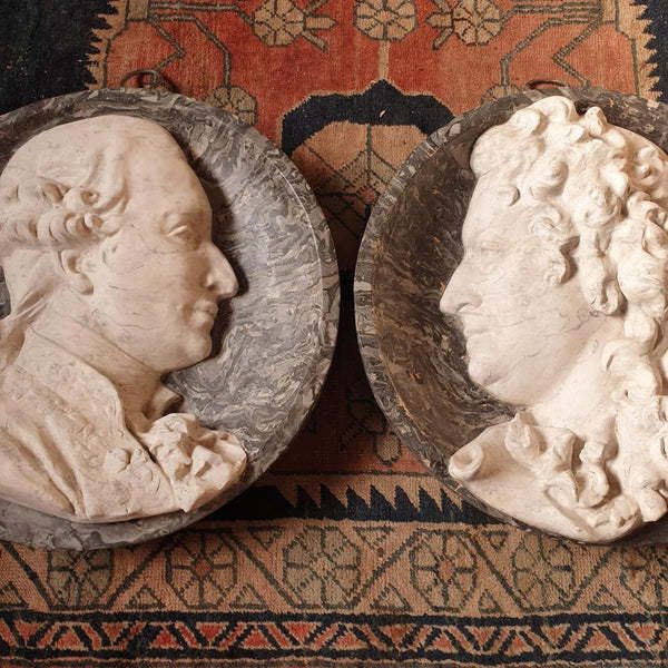A Pair Of Scagliola Roundels, 1800s photo furniture