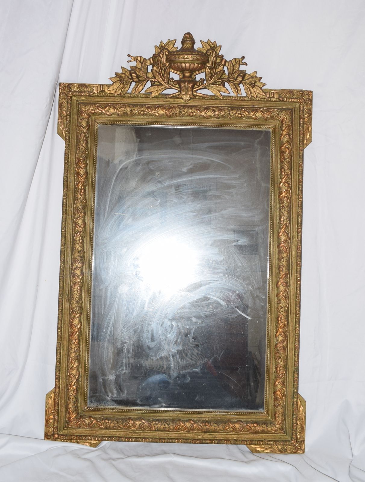A French Napoleon III Gilt Gold Mirror With A Stucco Plaster Frame photo furniture