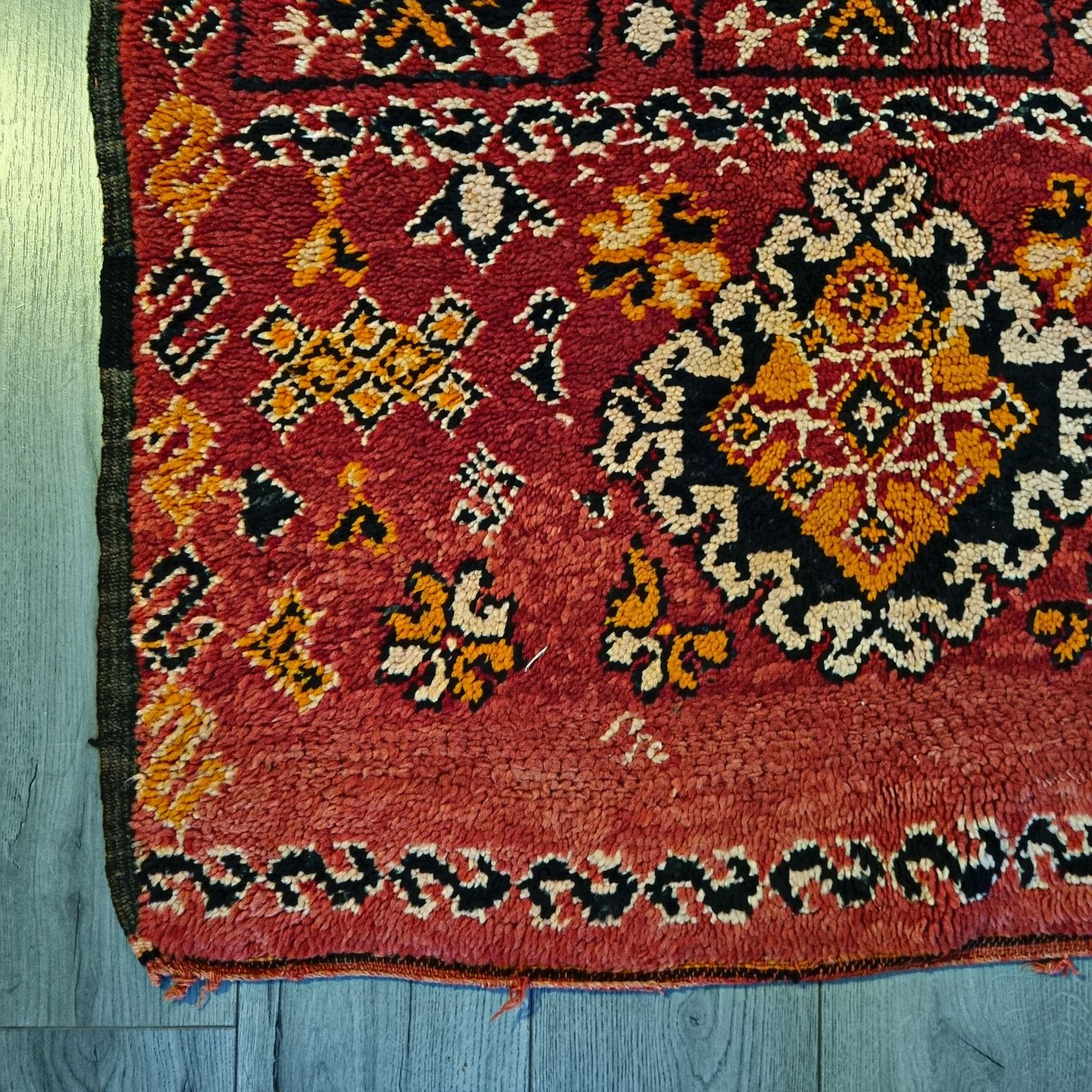 1980s Antique Handmade Moroccan Zemmour Rug   Red photo 696.0
