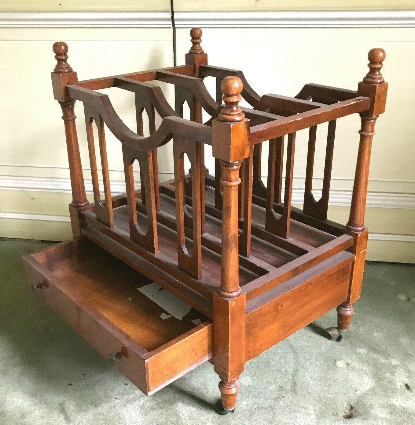 20th Century Mahogany Magazine Rack photo for sale