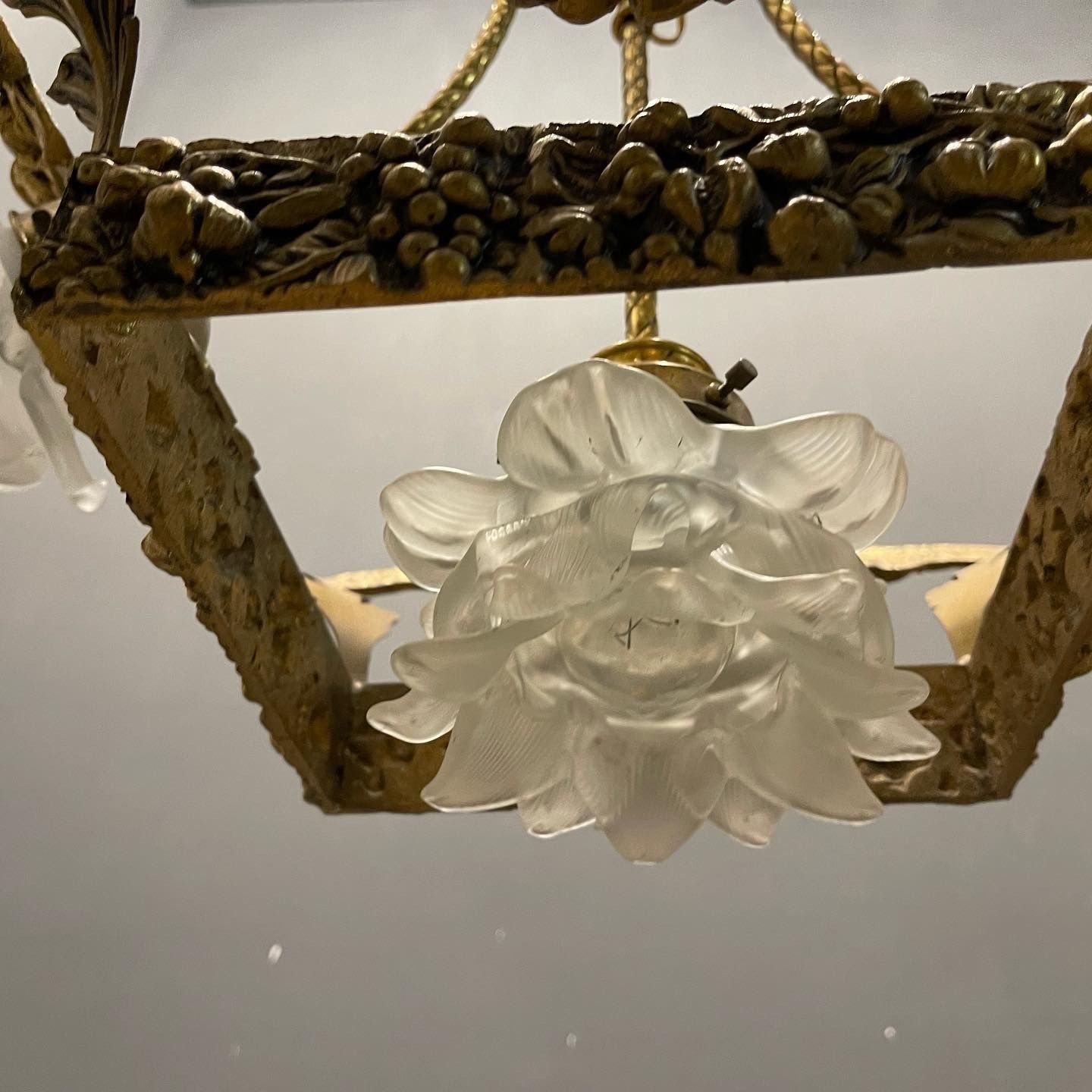 Italian Liberty Murano Glass Flower Chandelier photo Lighting