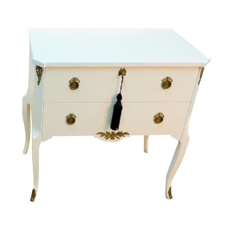 Gustavian Style Commode In Antique White With Brass Details photo 1899.97