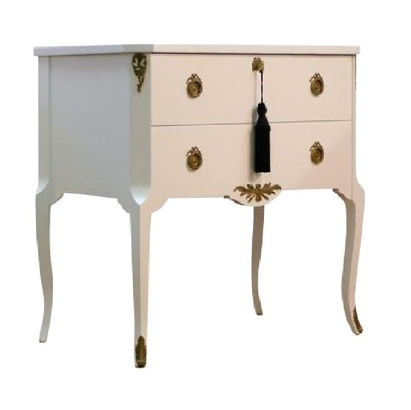 Gustavian Style Commode In Antique White With Brass Details photo vinterior