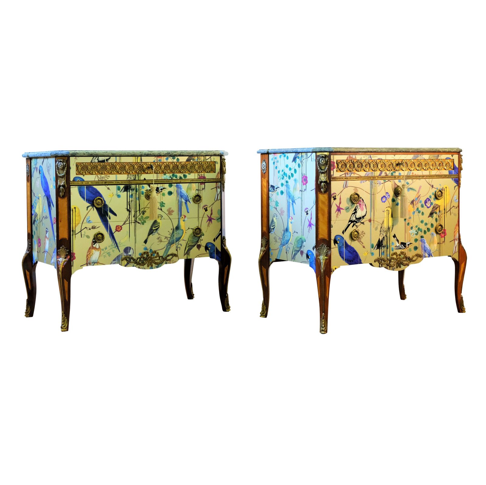 Gustavian Haupt Chest With Three Drawers In A Gold Christian Lacroix Design