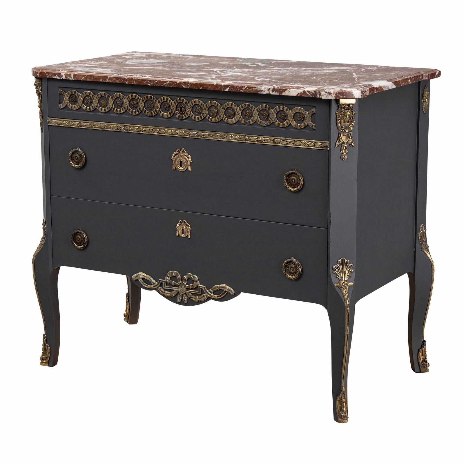 Gustavian Haupt Chest With Three Drawers With A Flat Black Finish photo Furniture