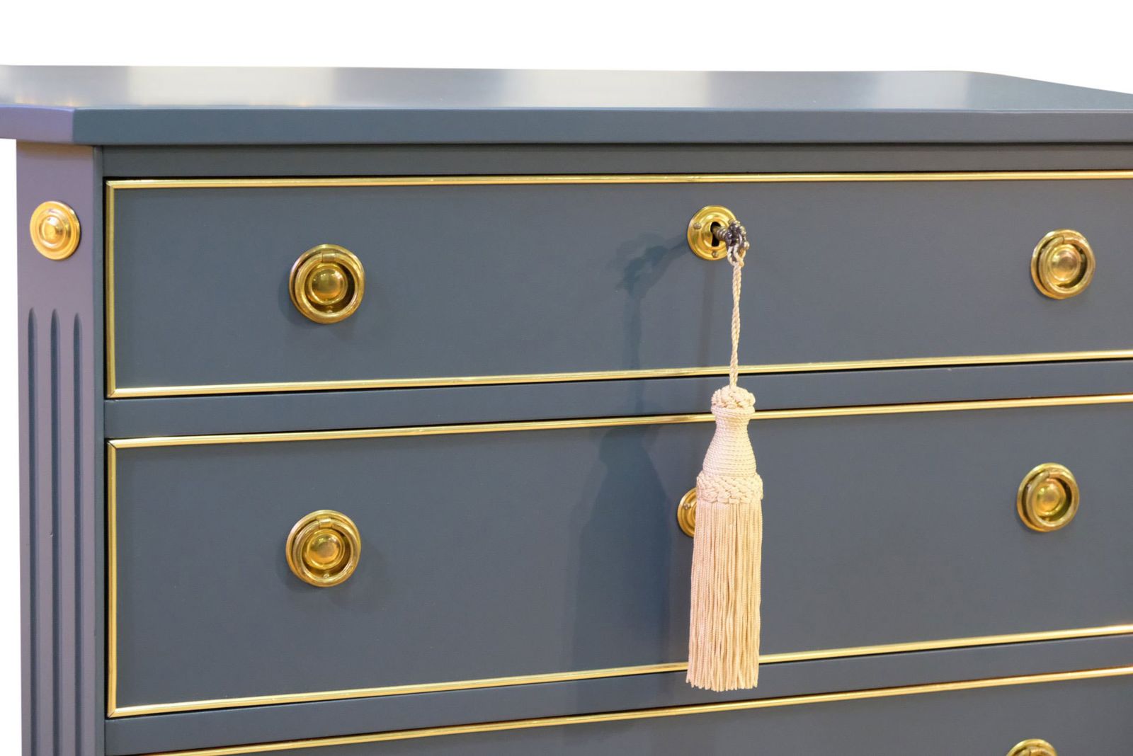 Antique Gustavian Superfinish Mid Night Blue  Chest photo furniture