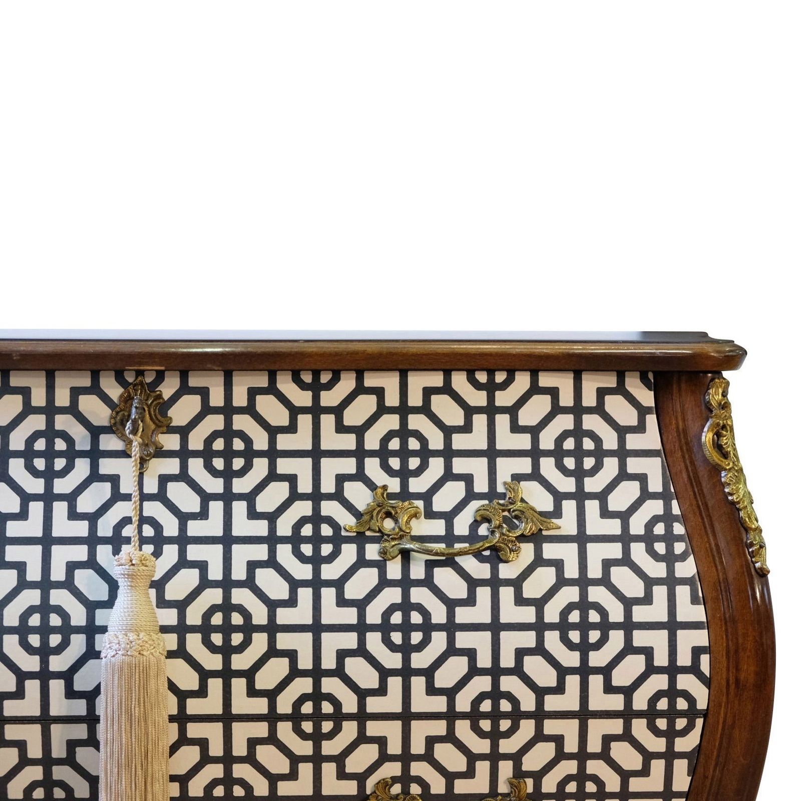 Rococo Two Drawer Chest With Art Deco Design  And Marble Top photo furniture