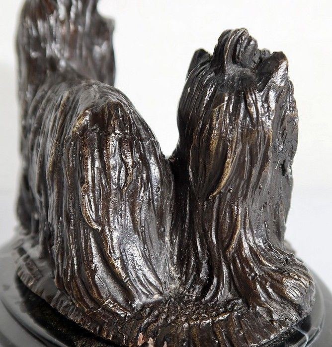 photo vinterior Couple Of Hard Metal Yorkshires, French School   Early 20th Century
